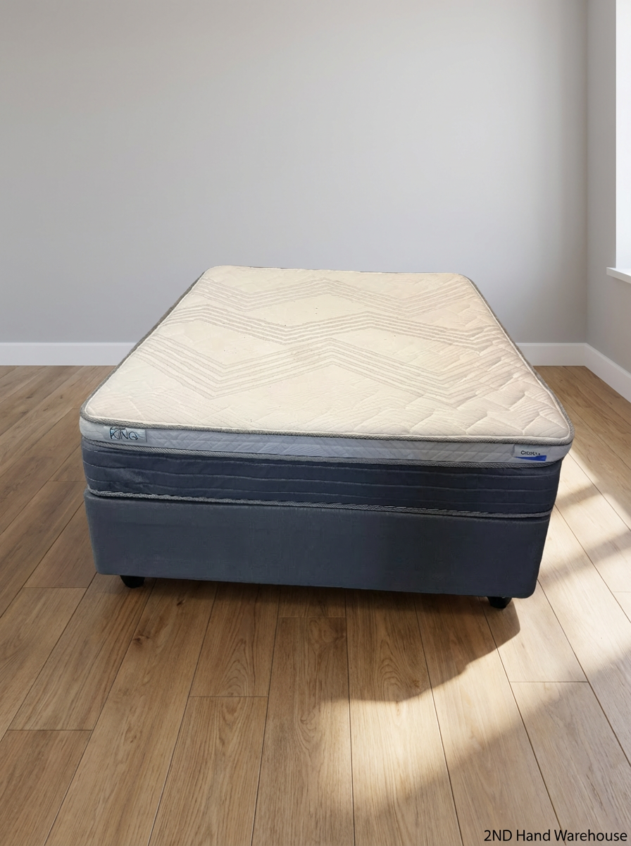 Double Bed Base and Mattress Set in Grey