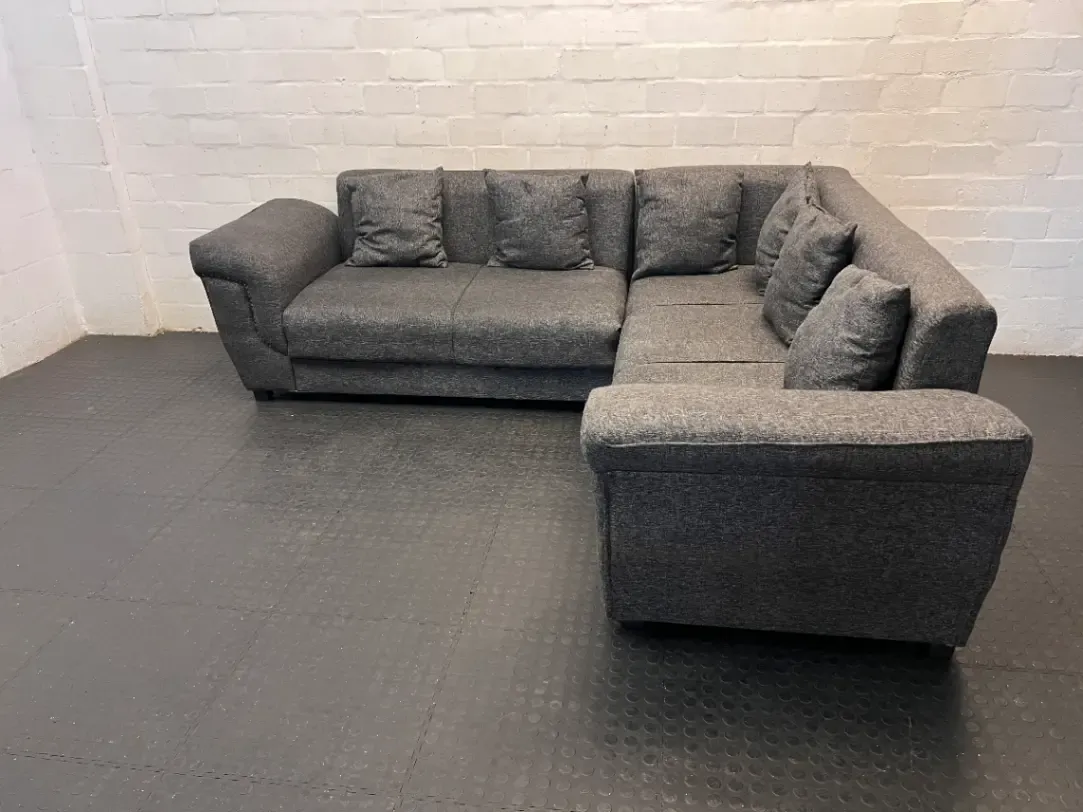 Dark Grey Fabric 2 Seater Couch with Matching Cushions - Minor Damage - 2ndhandwarehouse.com