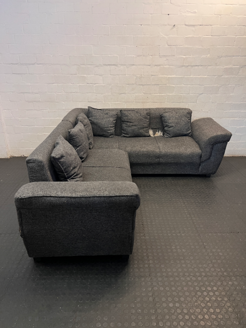 Dark Grey Fabric 2 Seater Couch with Matching Cushions - Minor Damage - 2ndhandwarehouse.com