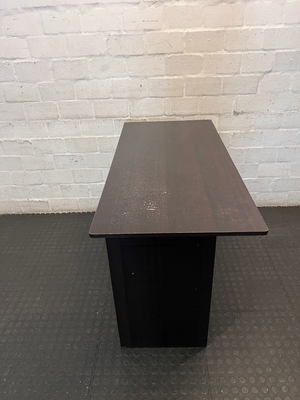 Modern Dark Wood-Look Office Desk with Two Drawers - 2ndhandwarehouse.com