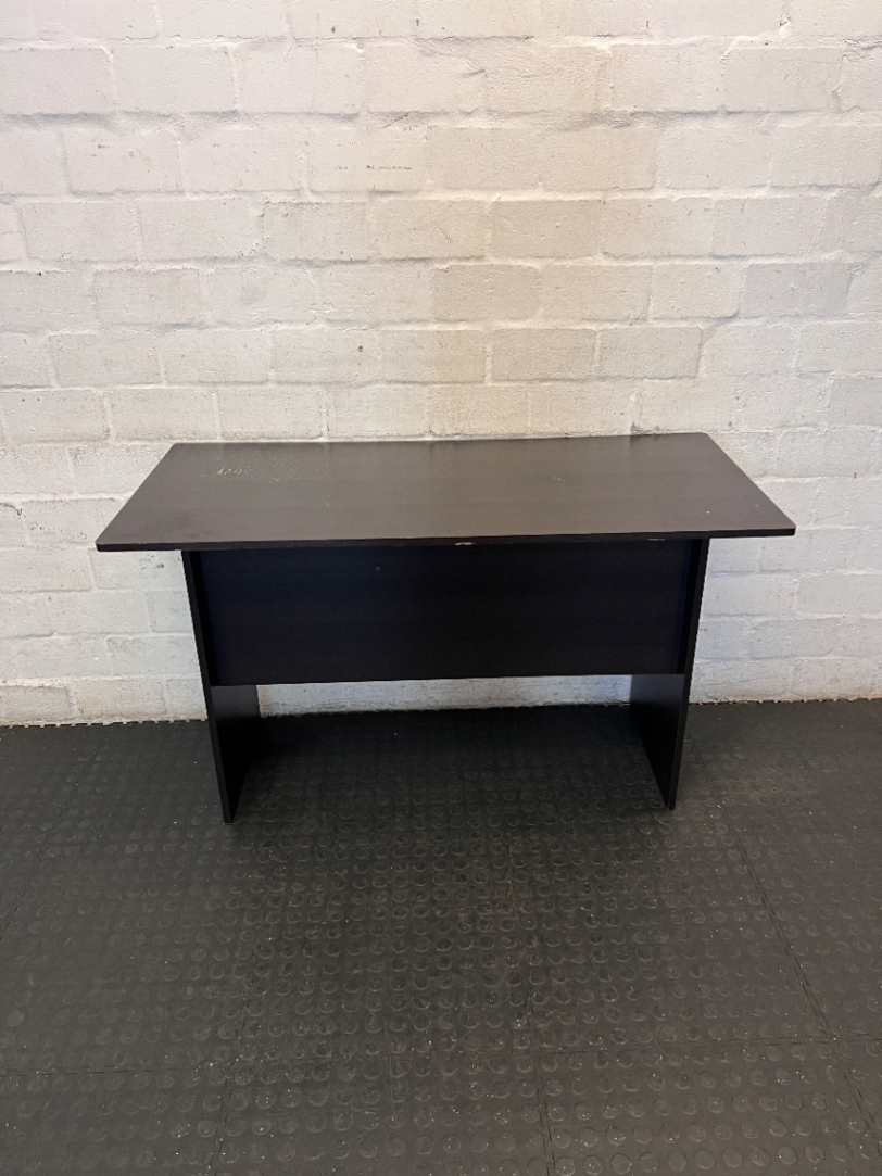 Modern Dark Wood-Look Office Desk with Two Drawers - 2ndhandwarehouse.com