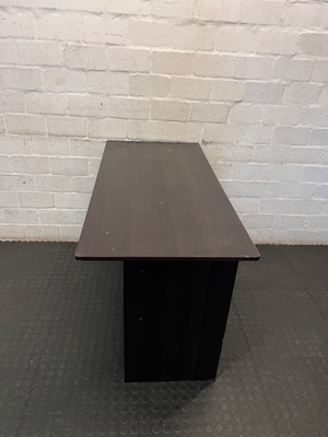 Modern Dark Wood-Look Office Desk with Two Drawers - 2ndhandwarehouse.com