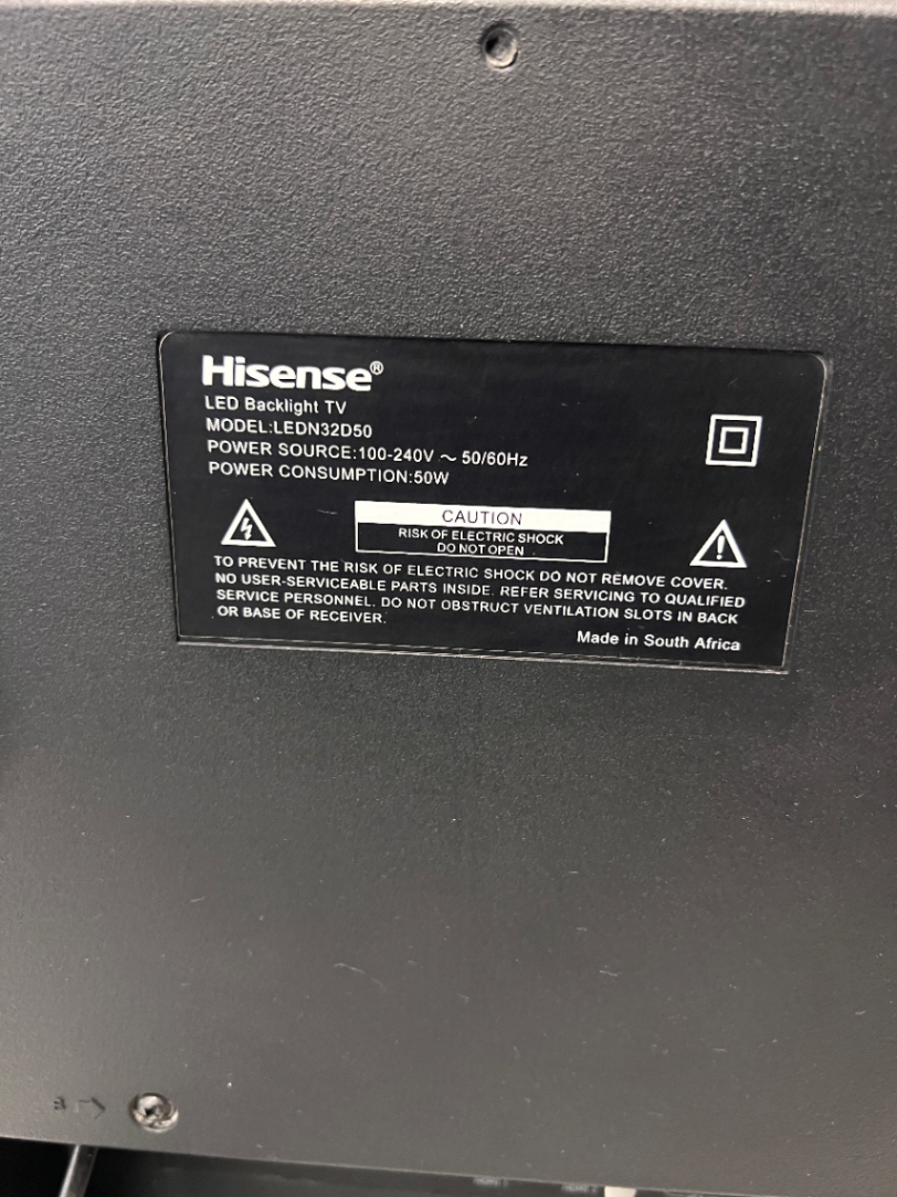 32-Inch Hisense TV — No Remote or Legs, Cannot Adjust Volume - 2ndhandwarehouse.com