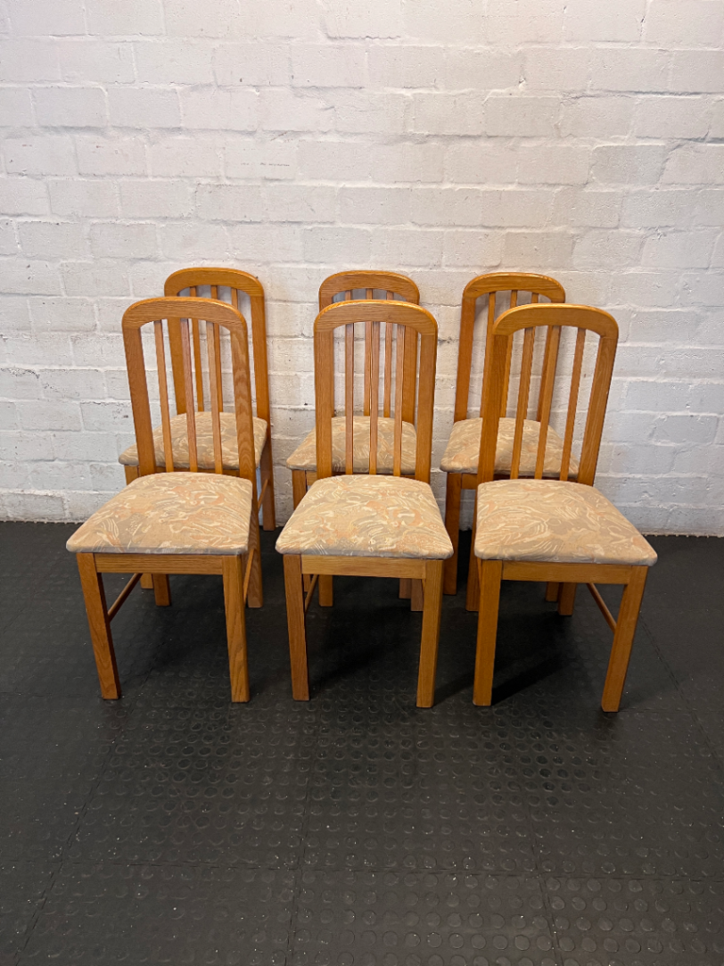 Solid Oak Upholstered Dining Chair — Very Good Condition - 2ndhandwarehouse.com