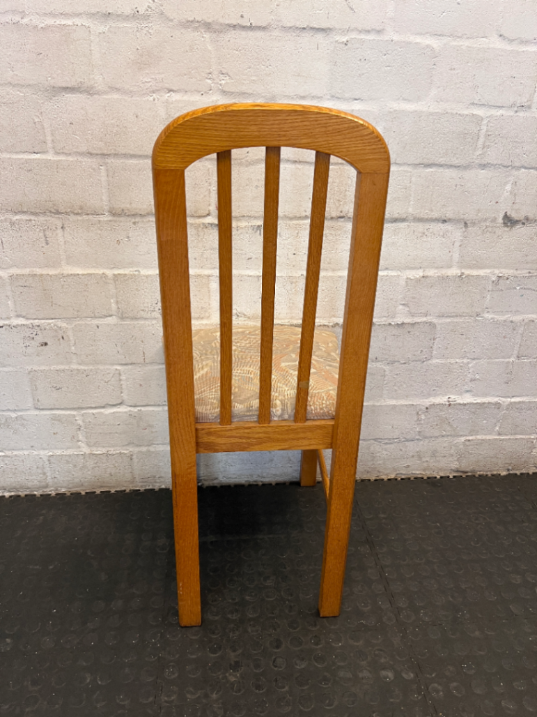 Solid Oak Upholstered Dining Chair — Very Good Condition - 2ndhandwarehouse.com
