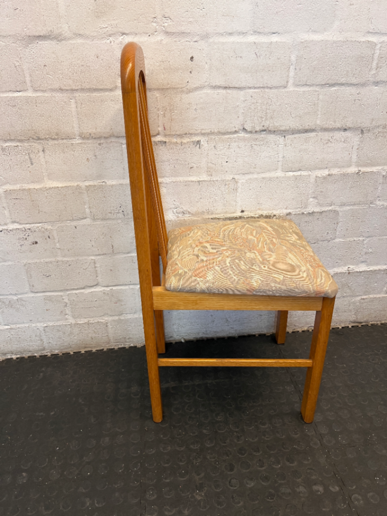 Solid Oak Upholstered Dining Chair — Very Good Condition - 2ndhandwarehouse.com