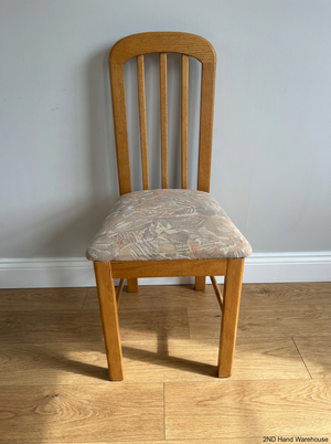 Solid Oak Upholstered Dining Chair — Very Good Condition - 2ndhandwarehouse.com