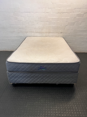 Truform Double Bed Base Set in Grey — Normal Wear on Mattress T - 2ndhandwarehouse.com