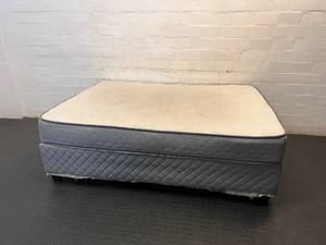Truform Double Bed Base Set in Grey — Normal Wear on Mattress T - 2ndhandwarehouse.com