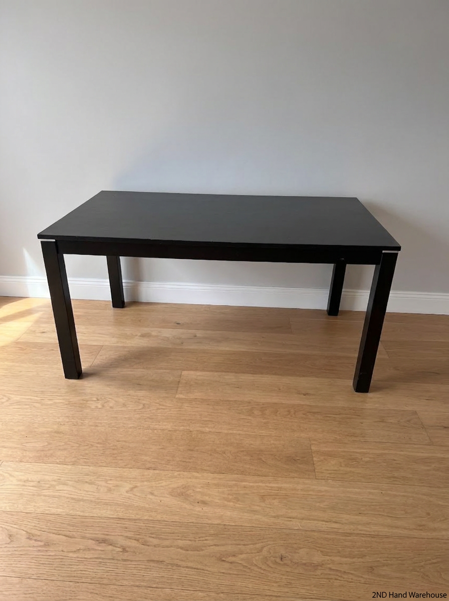 Modern Black Rectangular Dining Table - 2ndhandwarehouse.com