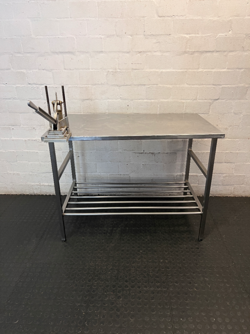 Stainless Steel Prep Table with Integrated Cutter - 2ndhandwarehouse.com