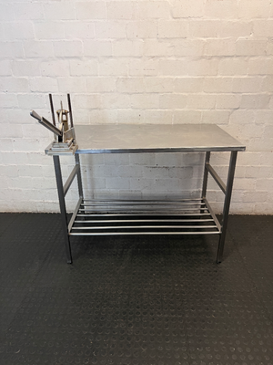 Stainless Steel Prep Table with Integrated Cutter - 2ndhandwarehouse.com