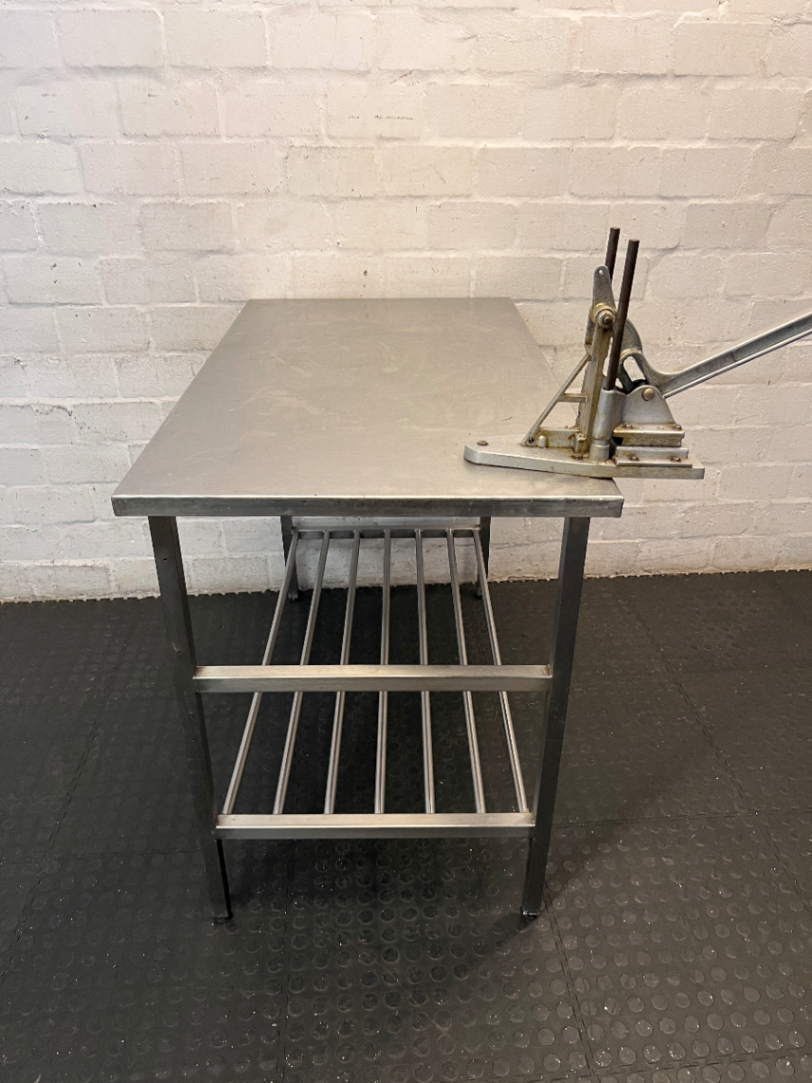 Stainless Steel Prep Table with Integrated Cutter - 2ndhandwarehouse.com