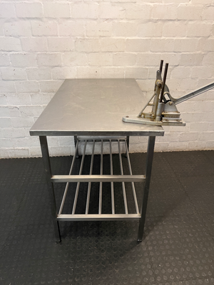 Stainless Steel Prep Table with Integrated Cutter - 2ndhandwarehouse.com