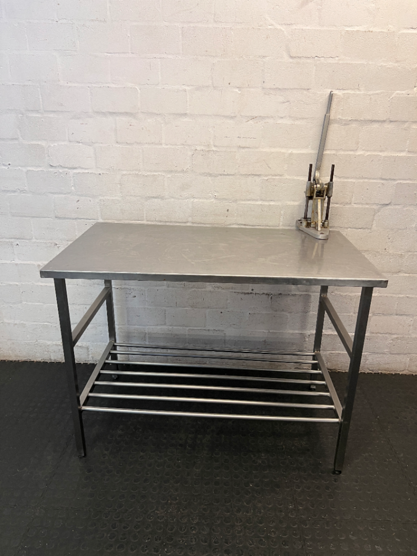Stainless Steel Prep Table with Integrated Cutter - 2ndhandwarehouse.com