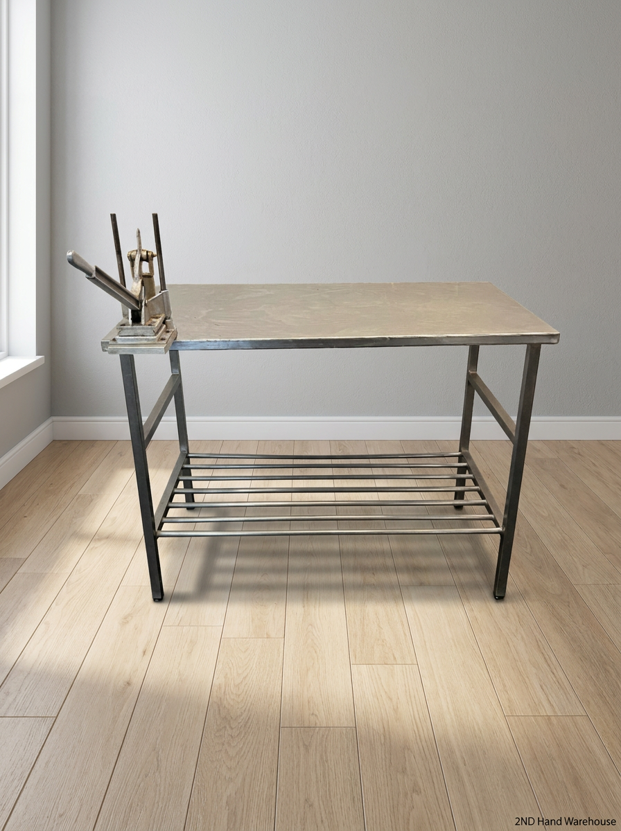 Stainless Steel Prep Table with Integrated Cutter - 2ndhandwarehouse.com