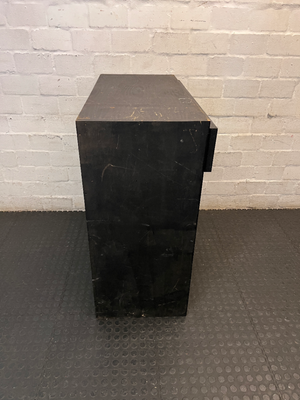 Black Pine Wood Bar Shelf with Sharks Detail — Surface Scratches and Worn Painted F - 2ndhandwarehouse.com