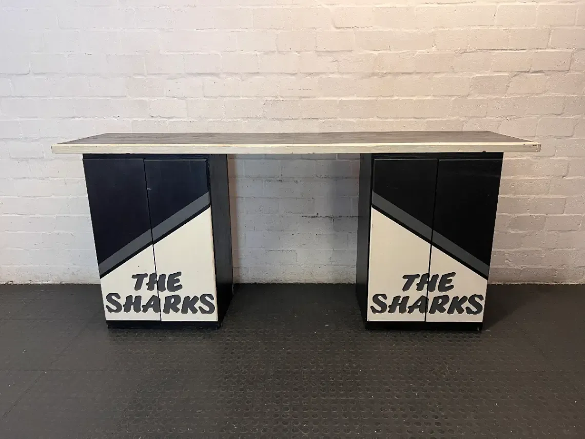 Large Branded The Sharks Pine Wood Bar Counter — Good C - 2ndhandwarehouse.com