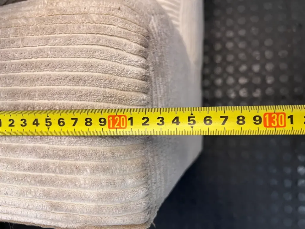Cream Corduroy Armless 2 Seater Couch - 2ndhandwarehouse.com
