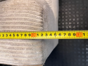 Cream Corduroy Armless 2 Seater Couch - 2ndhandwarehouse.com