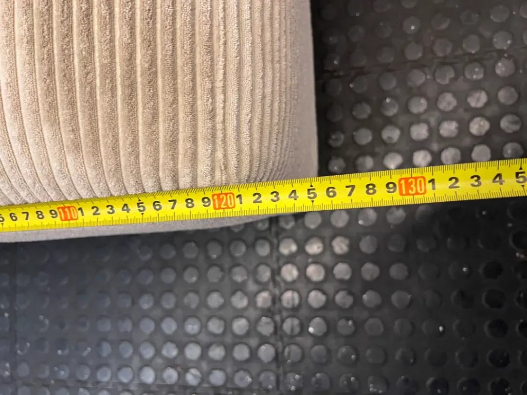 Cream Corduroy Armless 2 Seater Couch - 2ndhandwarehouse.com
