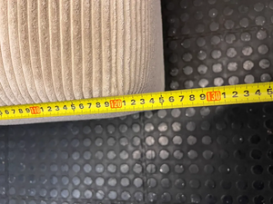 Cream Corduroy Armless 2 Seater Couch - 2ndhandwarehouse.com