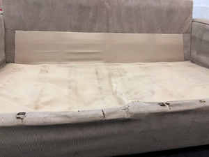 Tan Corduroy Fabric 2 Seater Couch - 2ndhandwarehouse.com