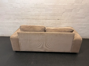 Tan Corduroy Fabric 2 Seater Couch - 2ndhandwarehouse.com
