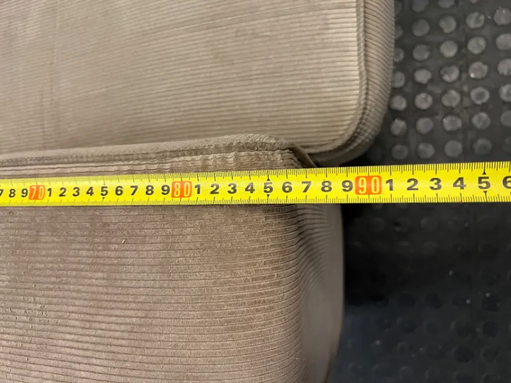 Tan Corduroy Fabric 2 Seater Couch - 2ndhandwarehouse.com