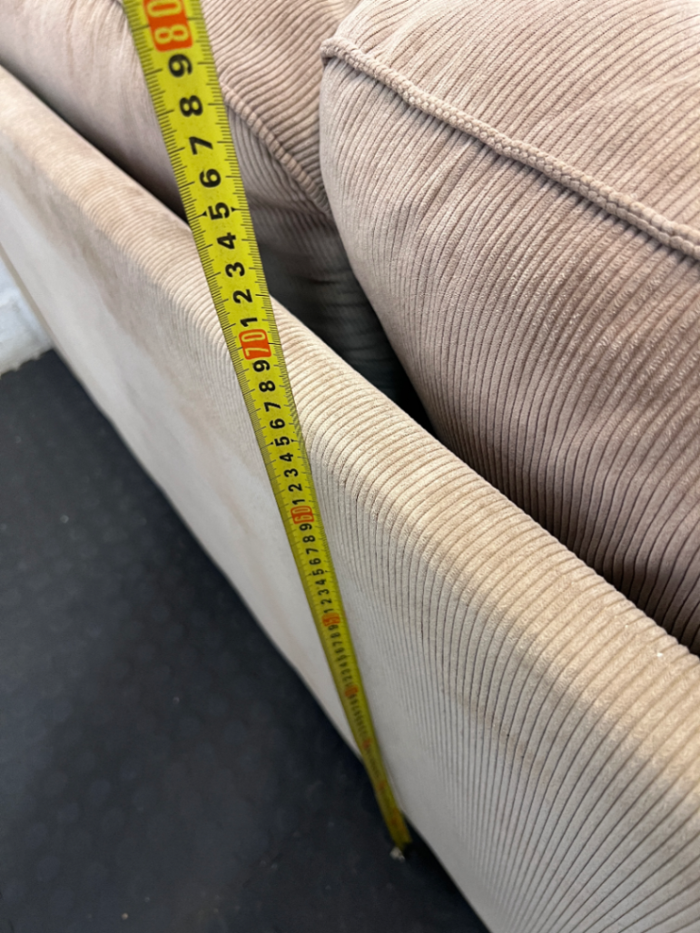 Tan Corduroy Fabric 2 Seater Couch - 2ndhandwarehouse.com