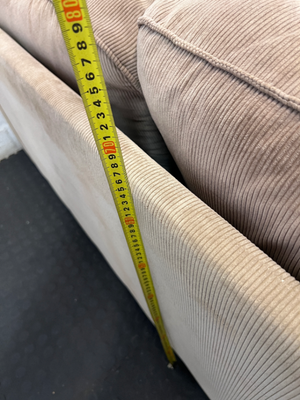 Tan Corduroy Fabric 2 Seater Couch - 2ndhandwarehouse.com