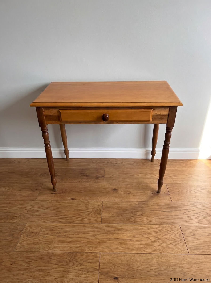 Yellowwood and Blackwood Hall Table with Drawer — Fair Condition with Visible W - 2ndhandwarehouse.com
