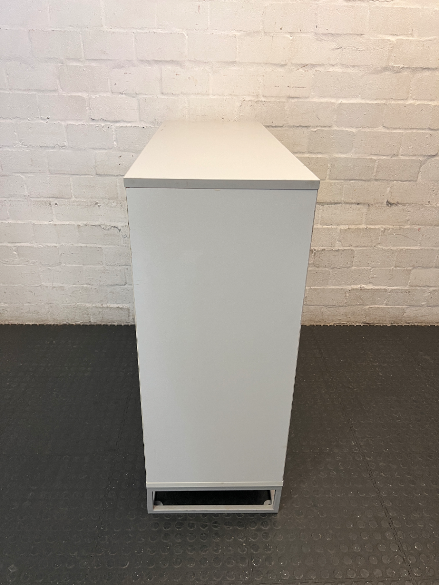 Modern Grey and White Three-Door Office Cupboard - 2ndhandwarehouse.com