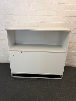 Modern Grey and White Three-Door Office Cupboard - 2ndhandwarehouse.com