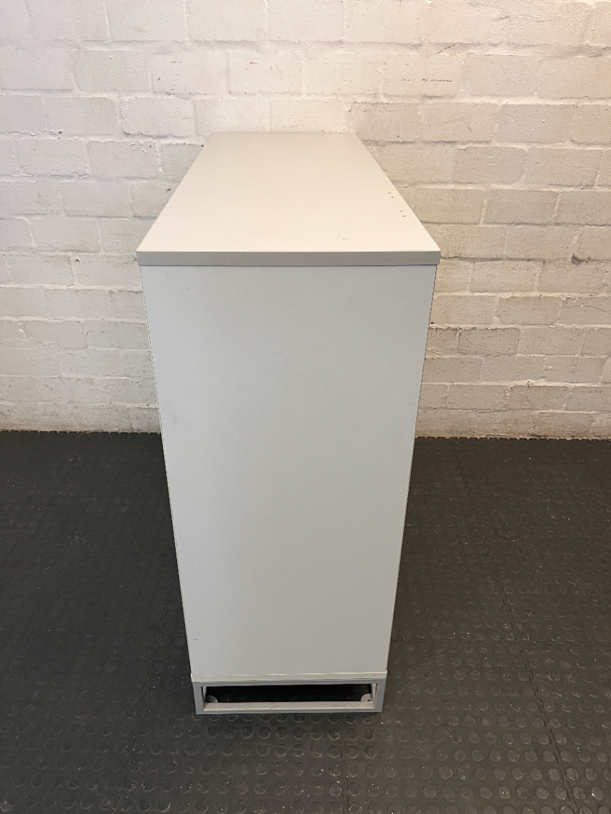 Modern Grey and White Three-Door Office Cupboard - 2ndhandwarehouse.com