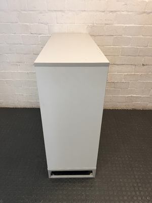 Modern Grey and White Three-Door Office Cupboard - 2ndhandwarehouse.com