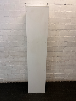 Slim White Three-Tier Floating Back Bookshelf - 2ndhandwarehouse.com