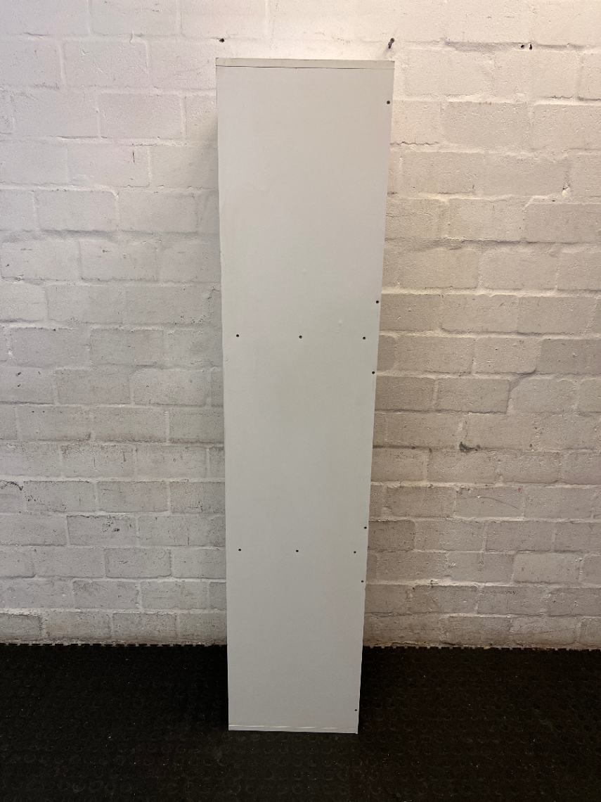 Slim White Three-Tier Floating Back Bookshelf - 2ndhandwarehouse.com