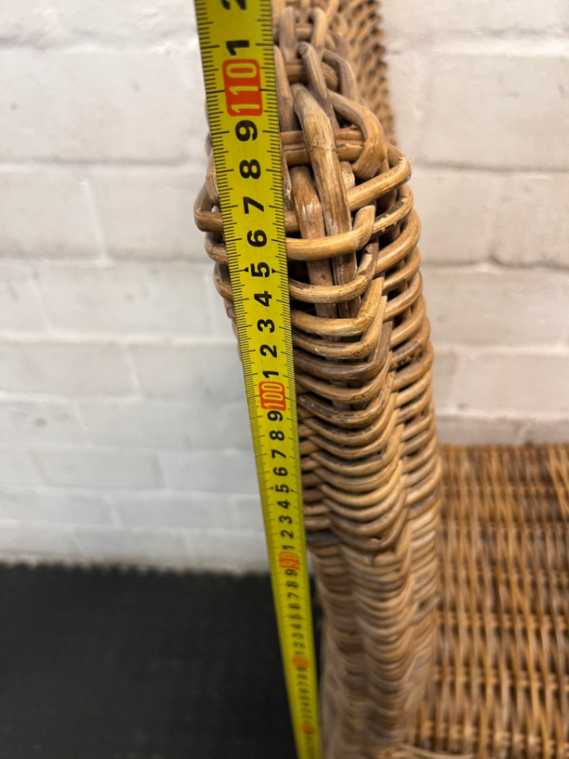 High-Back Woven Rattan Dining Chair — Good Working O - 2ndhandwarehouse.com