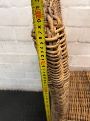 High-Back Woven Rattan Dining Chair — Good Working O - 2ndhandwarehouse.com