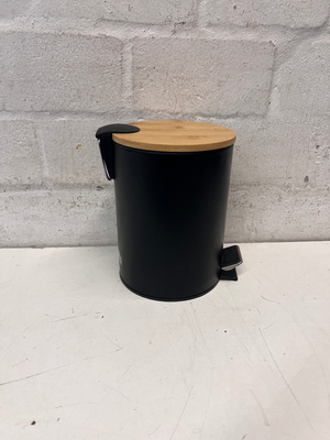 Matte Black Pedal Bin with Bamboo Lid — Good C - 2ndhandwarehouse.com