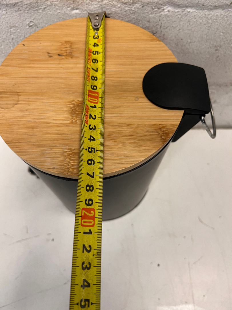 Matte Black Pedal Bin with Bamboo Lid — Good C - 2ndhandwarehouse.com