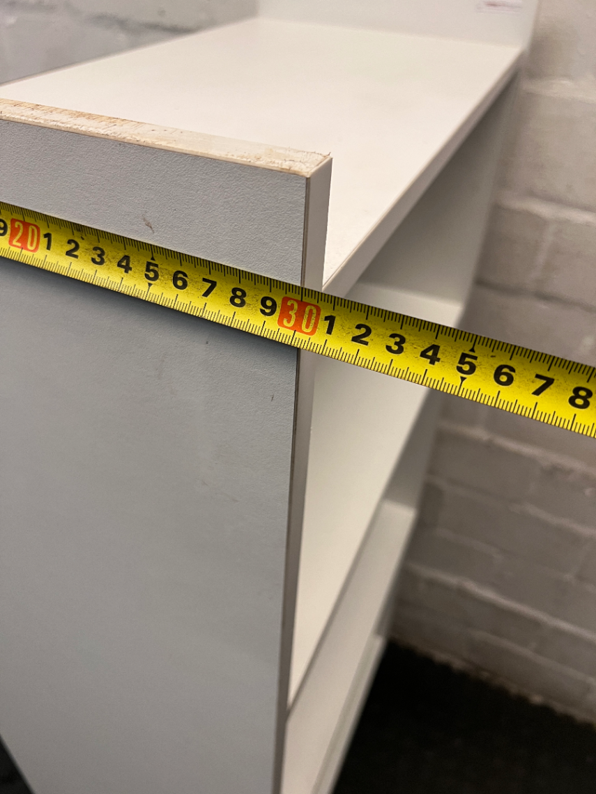 White Three-Shelf Standing Bookcase — Fair Used C - 2ndhandwarehouse.com