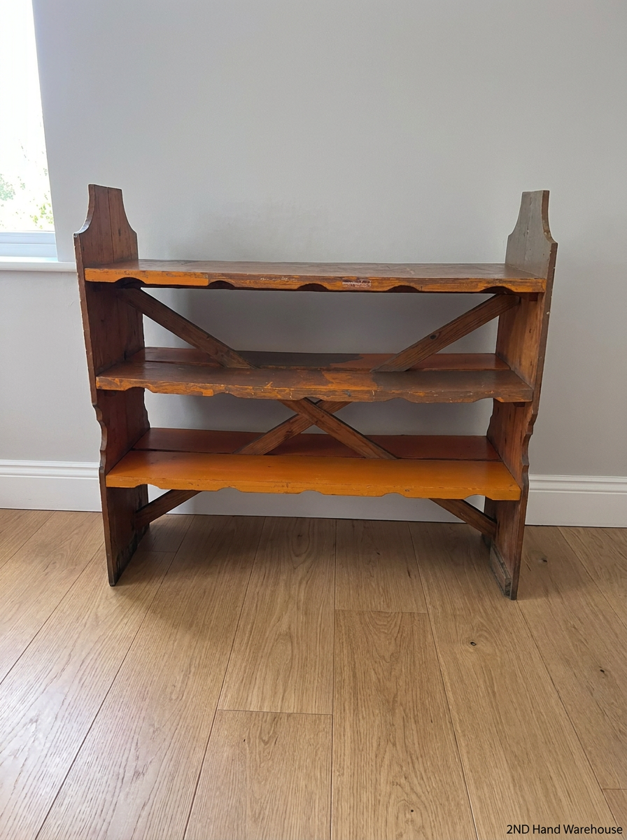Solid Oregon Pine Scalloped Bookshelf — Worn Wood F