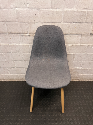 Modern Grey Fabric Dining Chair with Wooden Legs - 2ndhandwarehouse.com