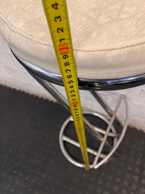 White Faux Leather Bar Stool with Chrome Frame — Used with Normal Wear and Tear