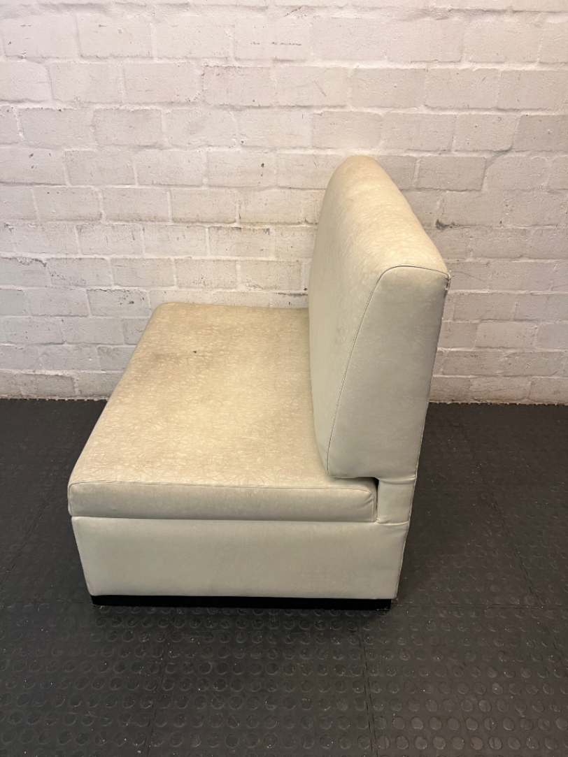 Armless Single Seater Couch in Textured Light Fabric