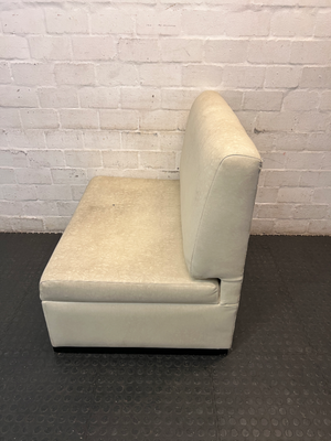 Armless Single Seater Couch in Textured Light Fabric