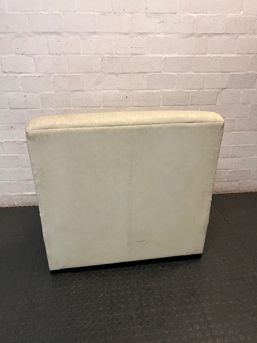 Armless Single Seater Couch in Textured Light Fabric