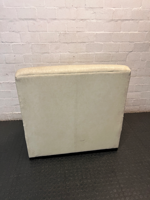 Armless Single Seater Couch in Textured Light Fabric